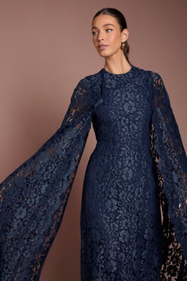 Lace Cape Gown