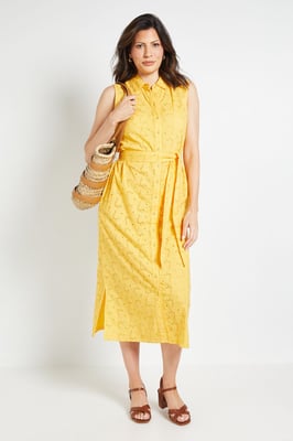 BRODERIE MAXI SHIRT DRESS