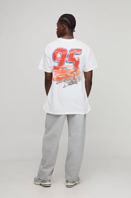 White Oversized Disney Cars License T-Shirt