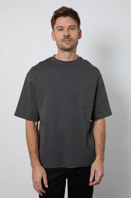 Dark Grey Oversized Crew Neck T-Shirt