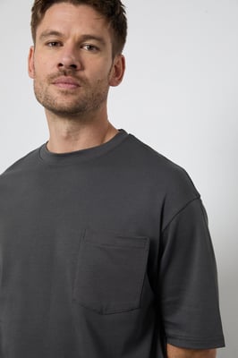 Dark Grey Oversized Crew Neck T-Shirt