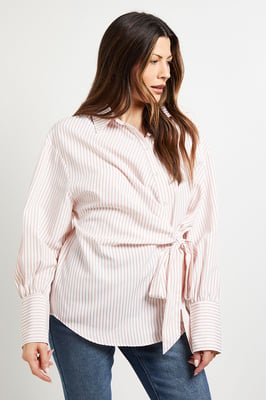 Stripe Side Tie Shirt
