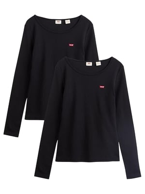 Womens Mineral Black Long Sleeve 2 Pack T-Shirt