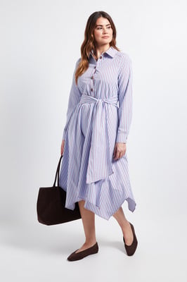 Stripe Belted Shirt Dress