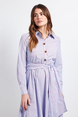 Stripe Belted Shirt Dress