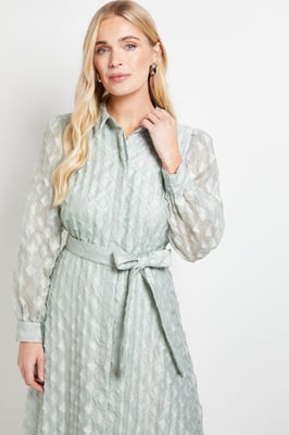 Petite Geo Organza Shirt Midi Dress