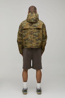 Oversized Boxy Camo Ripstop Sports Cagoule