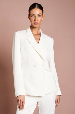 Stitch Detail Double Breasted Blazer