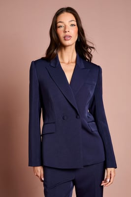 Stitch Detail Double Breasted Blazer