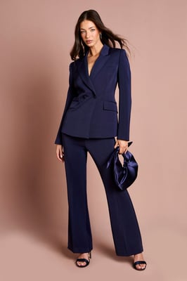 Stitch Detail Double Breasted Blazer