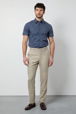Navy Geometric Print Short Sleeve Shirt