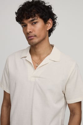 Linen Blend Slim Revere Polo