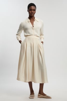 Hammered Satin Woven Maxi Skirt