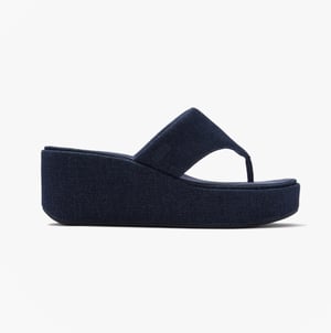Fitflop Platfforms Denim Womens Toe-post Sandals Dark Denim