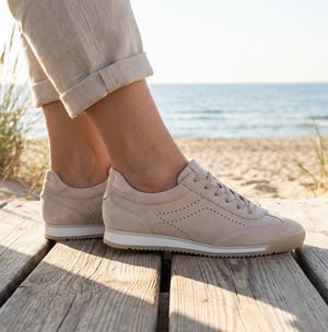 Gabor Novice Womens Court Trainers Cream