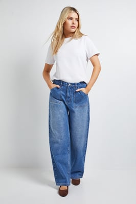 Wide Leg High Waist Denim Jeans
