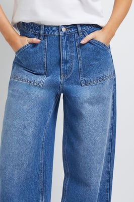 Wide Leg High Waist Denim Jeans