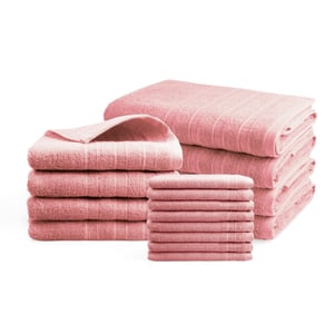 DoubleLife Handdoeken 16-delig set 100% katoen, waarvan 50% gerecyclede katoen