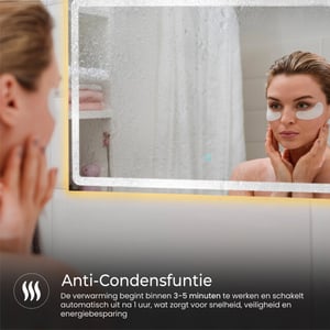 Lumoire Badkamerspiegel met verlichting infinity 100cm rechthoekig anti condens
