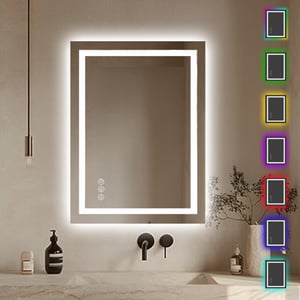 Lumoire Badkamerspiegel met rgb verlichting matrix 60cm rechthoekig anti condens