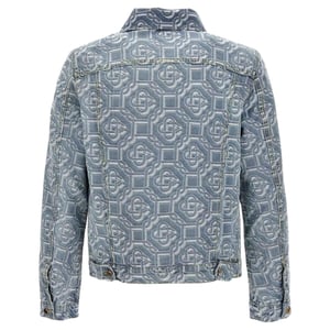 Casablanca Classic Monogram Bleached Blue Denim Jacket