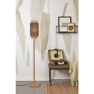 Good&Mojo Vloerlamp bhutan bamboe/zwart 20x20x145cm