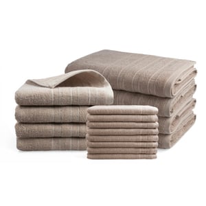 DoubleLife Handdoeken 16-delig set 100% katoen, waarvan 50% gerecyclede katoen