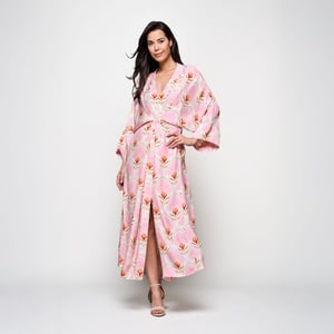 Caroline Tensen Islay Kimono Jurk Lichtroze / Multi