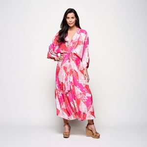Caroline Tensen Islay Kimono Jurk Roze / Multi