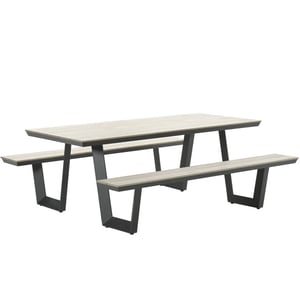 Garden Impressions Bell picknick set 200x178 cm carbon black light teak vironwood