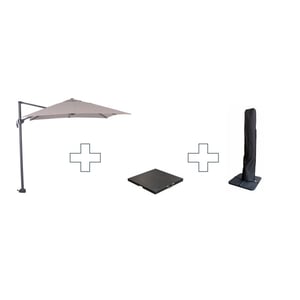 Garden Impressions Zweefparasol hawaii s met voet en hoes zand 250 x 250 cm