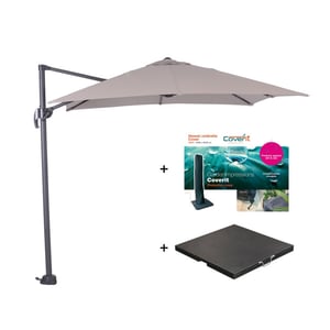 Garden Impressions Zweefparasol hawaii s met voet en hoes zand 250 x 250 cm