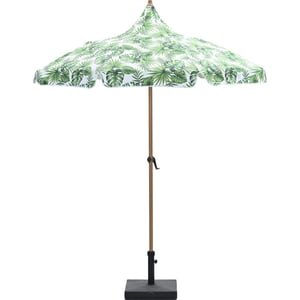 Garden Impressions Aloha stokparasol Ø200 cm light teak look palm green