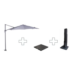 Garden Impressions Zweefparasol hawaii s met voet en hoes licht 300 cm