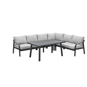 Garden Impressions Monti lounge-diningset 5-dlg c. black rope taupe sand