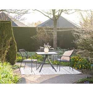 Garden Impressions Dido dining fauteuil carbon black rope zwart mystic grey