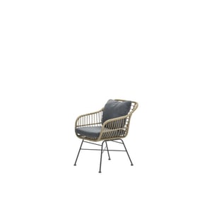 Garden Impressions Margriet dining fauteuil carbon black natural rotan mystic grey
