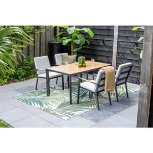 Garden Impressions Felini dining fauteuil carbon black valley sand light teaklook