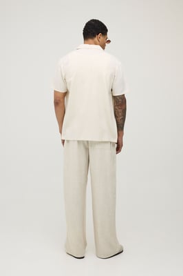 Regular Fit Short Sleeve Linen Blend Shirt