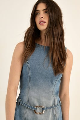 Ring Trim Detail Mini Dress