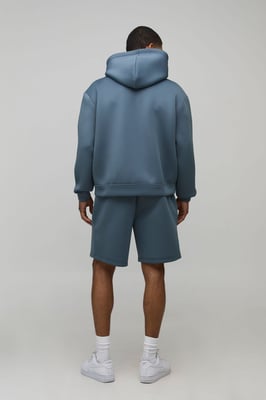 Oversized Boxy Bonded Scuba Short Hooded Tracksuit