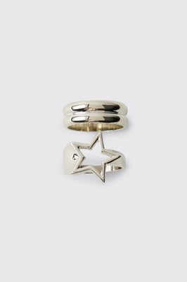 2 Pack Chunky Star Rings