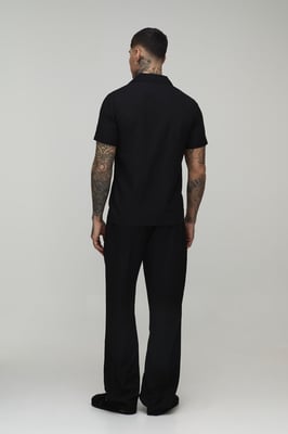 Tall Linen Blend Slim Revere Polo