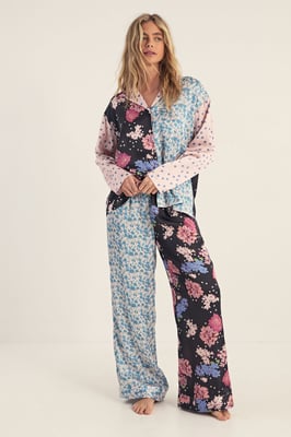 Floral Polka Dot Splice Pyjama Trouser Set