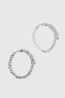 2 Pack Layered Chain Bracelets
