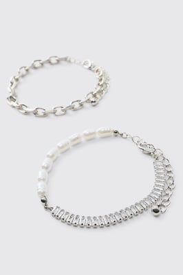 2 Pack Layered Chain Bracelets