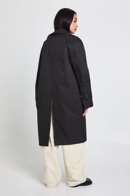 Checked Oversized Reversible Midi Trench Jacket