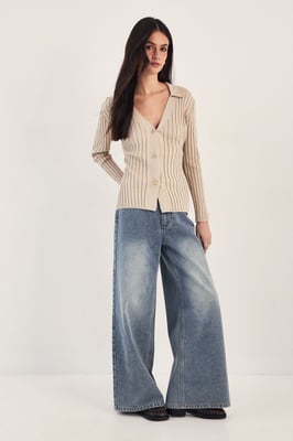 Knitted Ribbed Cardigan