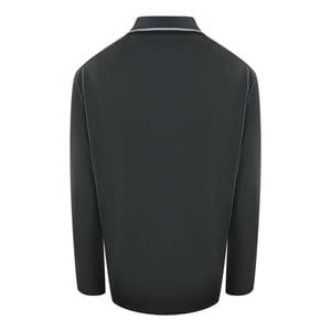 Fred Perry Vit Twin Tipped Collar Gunmetal Grå Långärmad Pikétröja