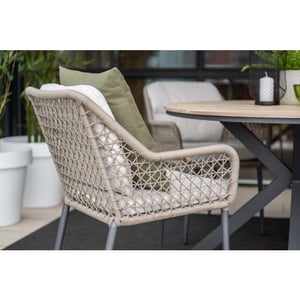 Garden Impressions Toledo dining fauteuil carbon black - valley sand